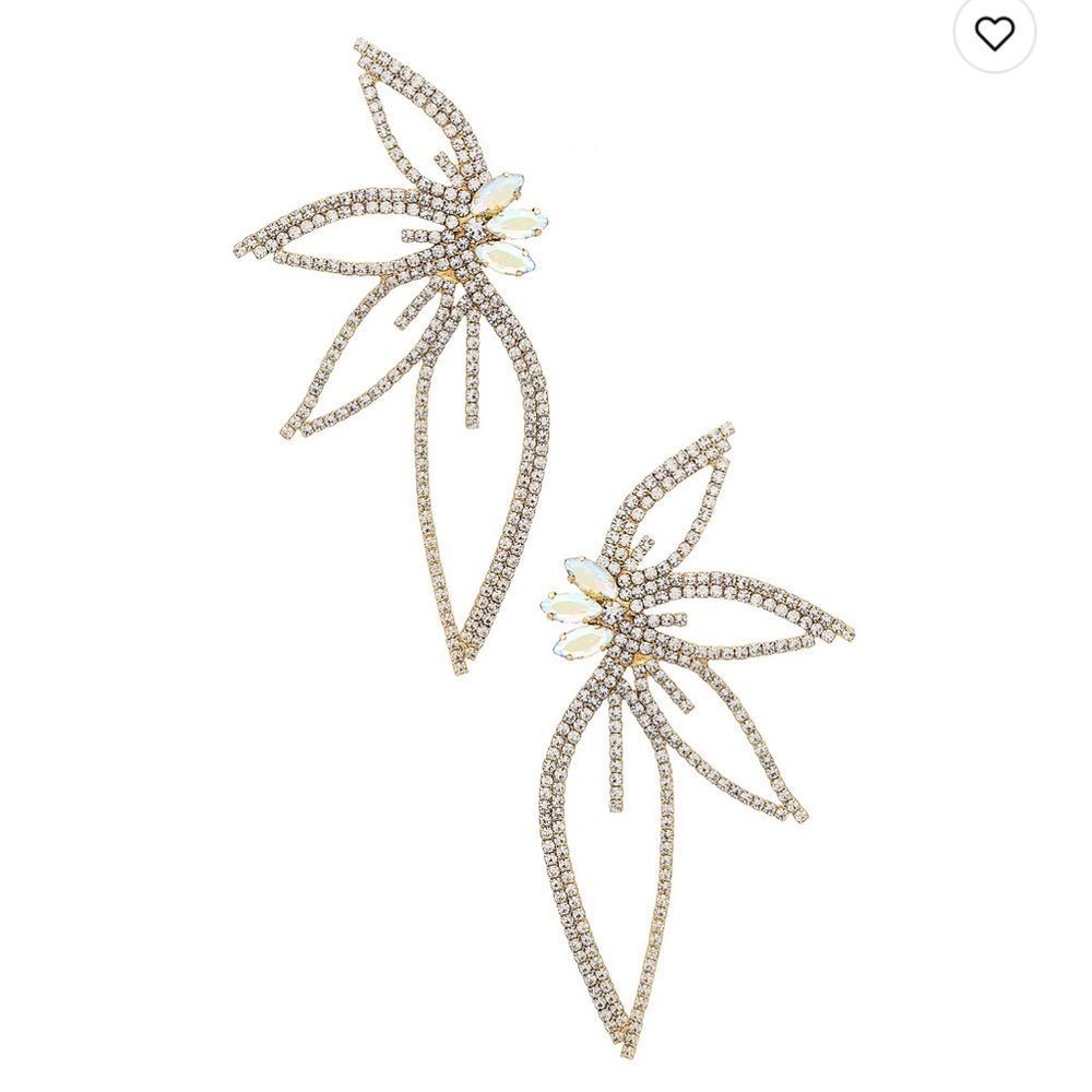diamond flower earrings #185